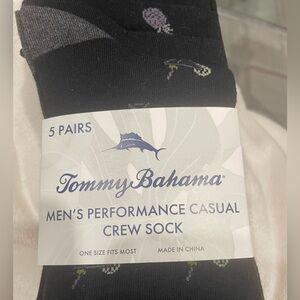 Tommy Bahama Men's Socks Dark Color Size Large Performance Casual Crew Cool Max